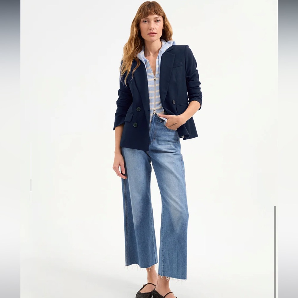 Veronica beard Dickey insert blue striped cashmere nwt 00-14 / one size - Picture 4 of 8